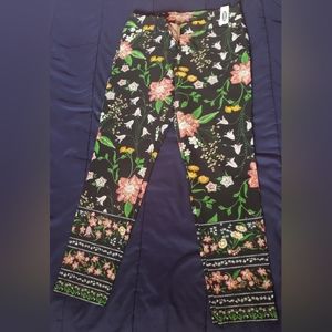 Floral print slim fit pants size 4